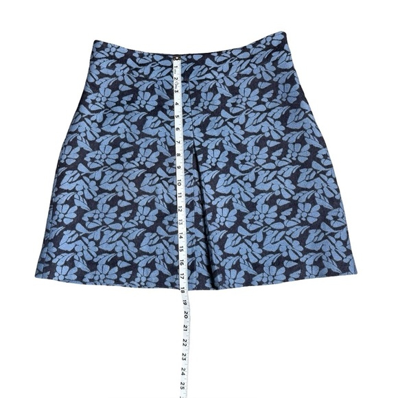Boden Blue Floral Mini Skirt Size 12R | Coastal Preppy Wool Blend Classic - Picture 5 of 9